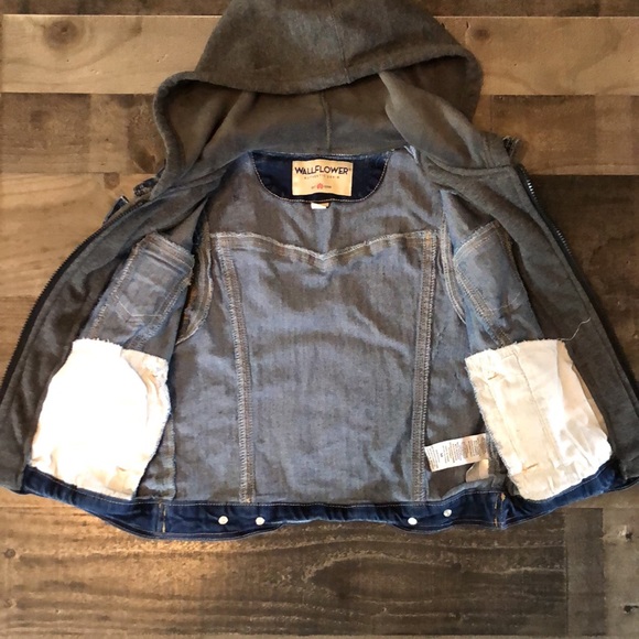 Wallflower Denim Sweatshirt Vest - Picture 2 of 7